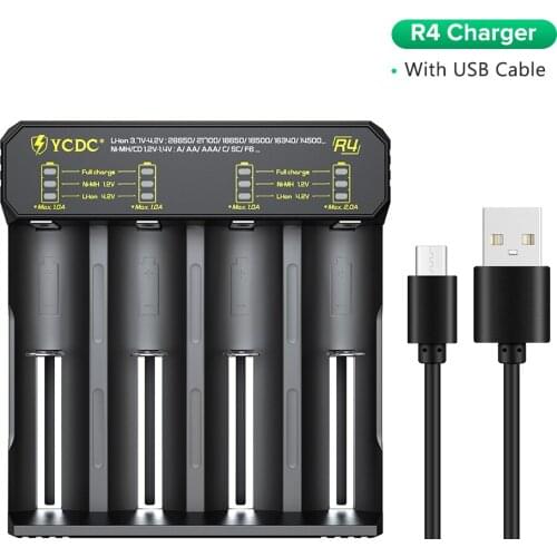 YCDC 2/4 Slot Universal Ni-MH Li-ion Battery Charger For 26650 18650 16340 AA AAA Rechargeable Batteries LCD Display Chargers