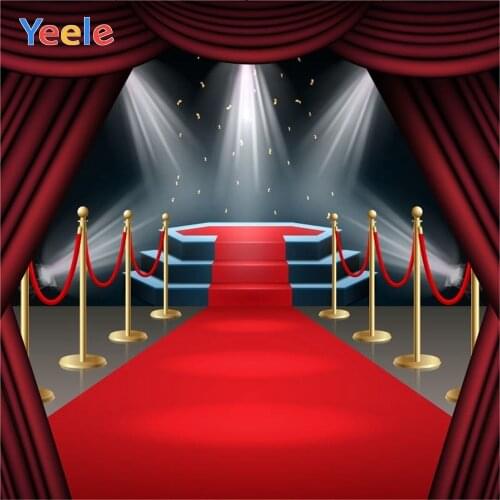 Red Carpet Curtain Stage Lighting Carnival Party Backdrop Vinyl Photography Background For Photo Studio Photozone Photophone