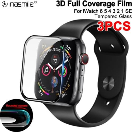 3Pcs Tempered Glass Full Screen Protector For Apple Watch 6 5 4 3 38MM 40MM 44MM 42MM Waterproof Film For iwatch SE 2 1