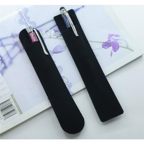 1PC Fashion Black Flocking Cloth Pencil Bag Pen Case Holder School Supplies Stationery Gift