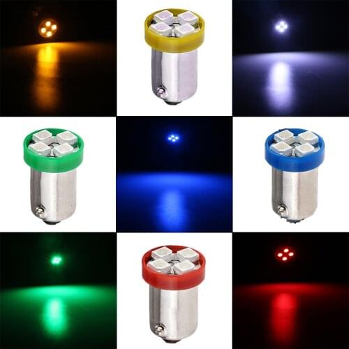 10 PCS 24V Car LED Lights BA9S T4W T11 1210 4 SMD LED Bulbs 5 Colors Optional Map Lights 4 LEDs Auto Car Lights Car Accessories