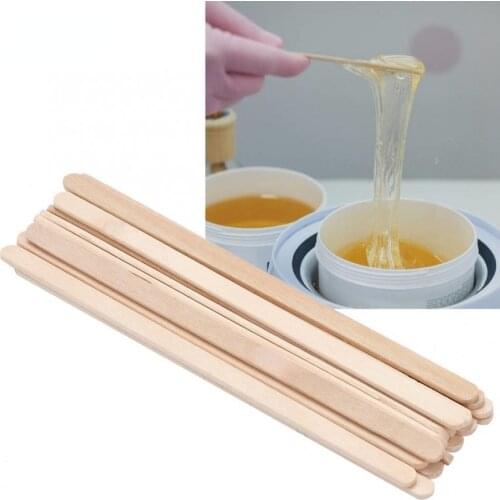 100PCS Disposable Wood Tongue Depressors Wooden Depilatory Wax Applicator Stick Hair Removal Tools Tattoo Waxing Spatula Stick