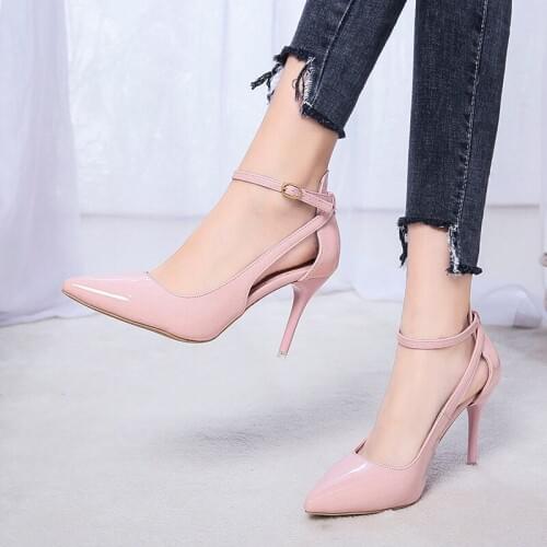 2020 Pointed Toe Dress Shoes Basic Pumps Women Boat zapatos mujer Spring OL Office Lady Shoes High Heels Woman Shoes U14-93