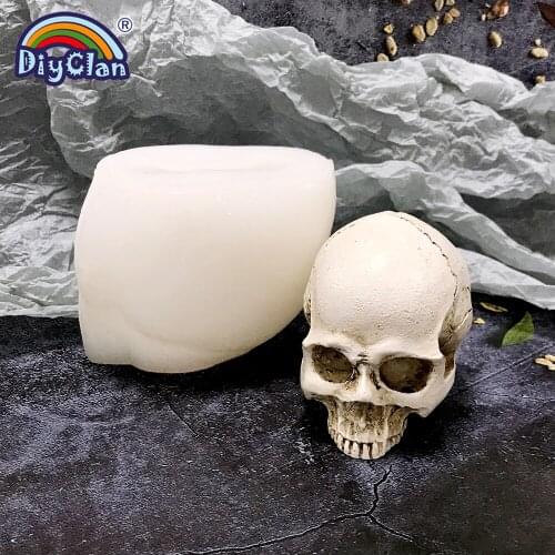 3D Skull Silicone Mold DIY Halloween Chocolate Baking Fondant Cake Decorating Tools Handmade Crafts Candle Soap Plaster Mould