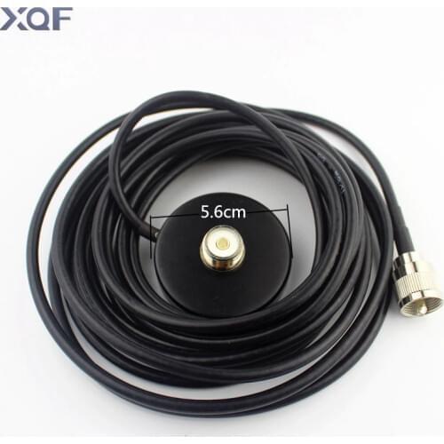 5.6CM Magnet 5M Feeder Cable Two Way Radio Magnetic Antenna Base SMA-Female A Car sucker