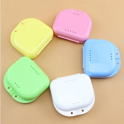 50pcs Denture Tray Box Dental Orthodontic Retainer Box Case Plastic Teeth Container Denture Box False Teeth Protective Case