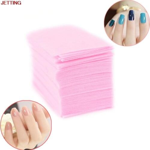60 Pcs Pink Nail Polish Remover Cleaner Manicure Wipes Lint Free Cotton Pads Paper Nail Art Tips