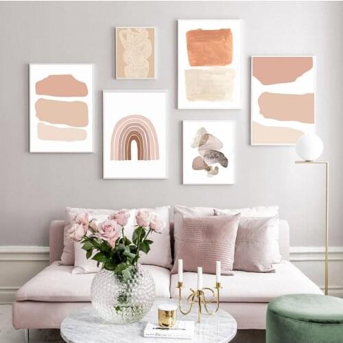 Abstract Print Pastel Art Modern Minimalist s and Prints Geometry Color Wall Picture for Living Room Bedroom Decoration
