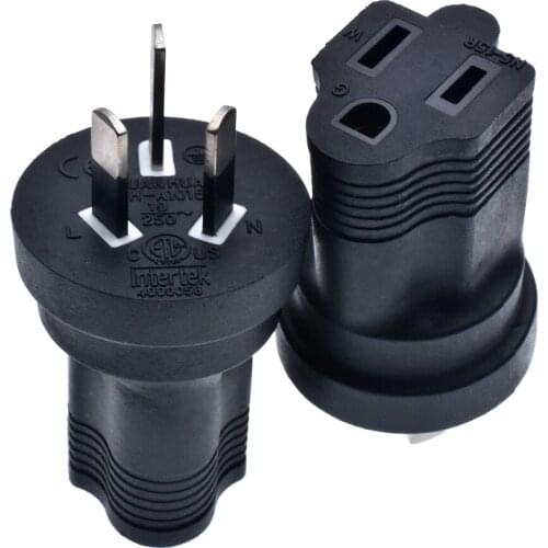 AU to US NEMA 5-15R Power Adapter Converter, Australian Male to Female American Standard 3 Prong Power Plug Adapter Connector