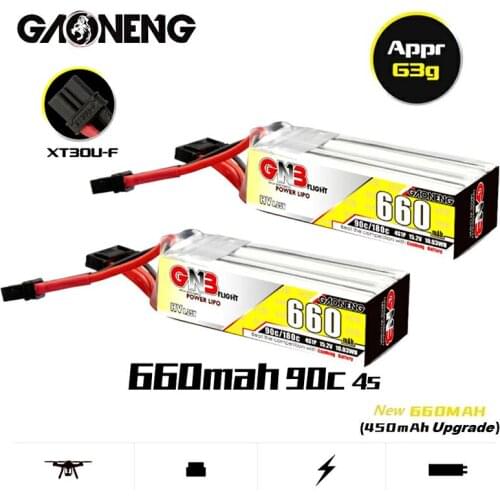 Gaoneng GNB 600mAh 4S 15.2V 90C HV Lipo battery with XT30 Plug for Beta85X Whoop Quadcopter FPV Racing Drone RC Parts