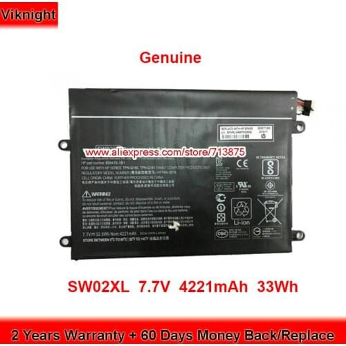Genuine SW02XL Battery 859470-421 for Hp NOTEBOOK X2 10-P000NA 10-P001NX 10-P016TU 7.7V 33Wh