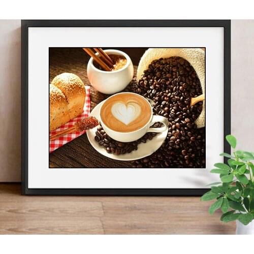 Diamond Embroidery Sale DIY Diamond Painting Full Drill Square Cross Stitch Diamond Mosaic Coffee Picture Of Rhinestones