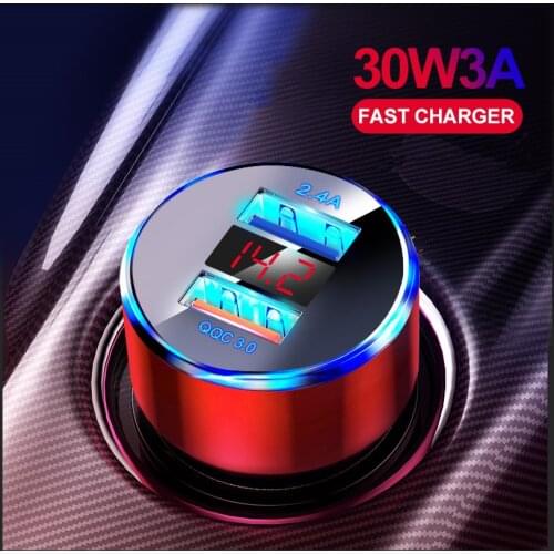 OLAF QC 3.0 Dual Fast Charger 5V 3.1A Car Charger For iPhone X Xr Samsung Galaxy Note 10 9 USB Car-Charger Phone Charge Adapter