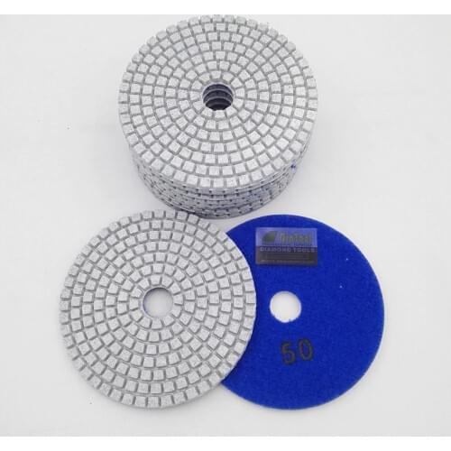 DIATOOL 10pcs #50 Diameter 100mm White Resin Bond Sanding Discs 4" Professional Diamond Wet Polishing Pads