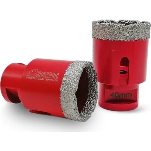 SHDIATOOL 2pcs Dia 40mm Vacuum Brazed Diamond Drilling Bits M14 Connection Diamond Height 10mm Professional Quality Drill Bits