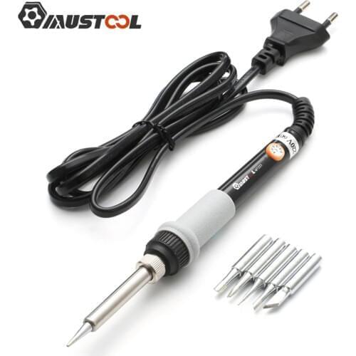 Mustool MT223 60W Adjustable Temperature Electric Solder Iron with 5pcs Solder Tips