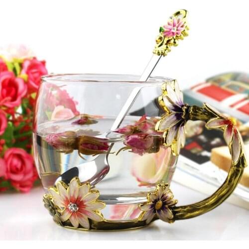 Daisies enamel water cup heat-resistant tea cup for birthday present