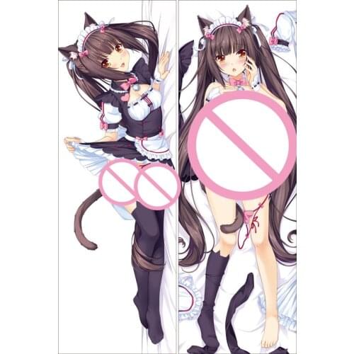 Galgame Neko Para sexy animal ears girl chocolat & vanilla sayori Pillow Cover Cats Paradise Coconut Dakimakura Body Pillowcase