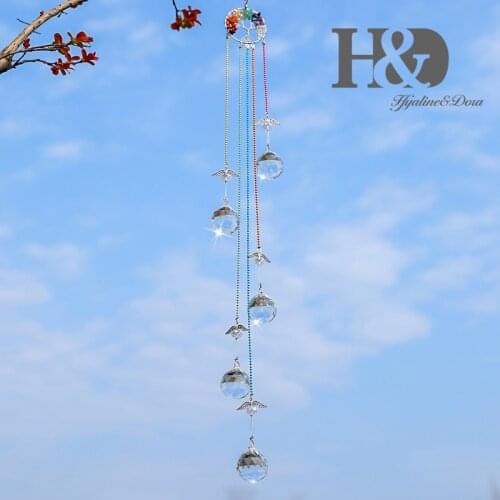 H&D Healing Stone Tree Of Life Suncatcher Crystal Prism Ball Angel Pendants Rainbow Maker Hanging Home Window Wedding Decoration