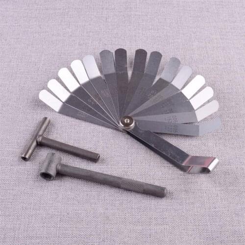 CITALL Engine Valve Screw Adjusting Spanner Tool & Metric Feeler Gauge 0.127-0.508mm Fit for GY6 50 150cc Motorcycle