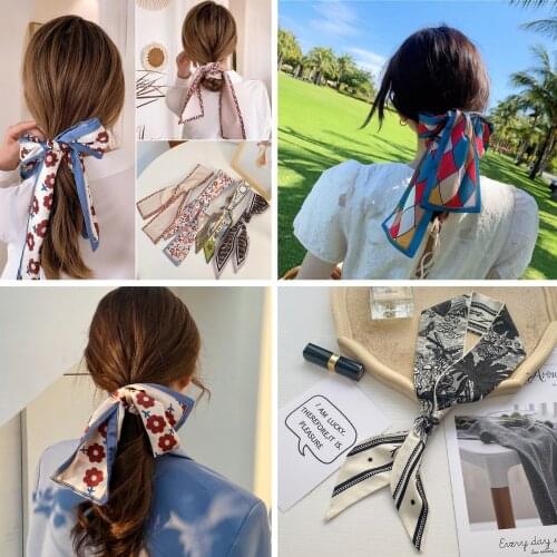 Korean Style Women Elegant Long Ribbon Scrunchies DIY Hair Ties Hair Bands Rope Hair Accessories Hairbands Headband Headwear