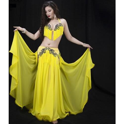 2020 new belly dance performance costume dynamic tassel Oriental dance performance competition big skirt suit
