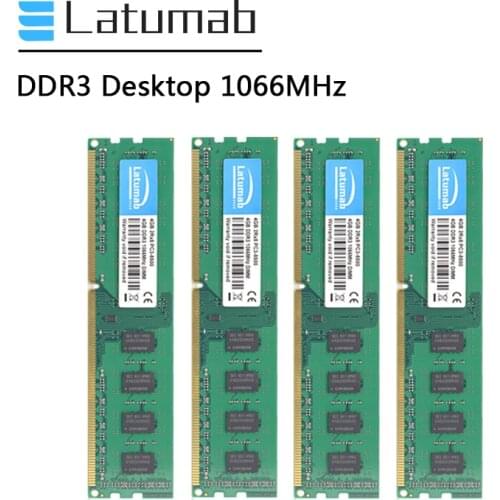 Latumab RAM DDR3 4GB 8GB 1066MHz Desktop Memory PC3-8500 DIMM 240Pin PC Memory 1.5V Memoria DDR3 RAM Memory Module