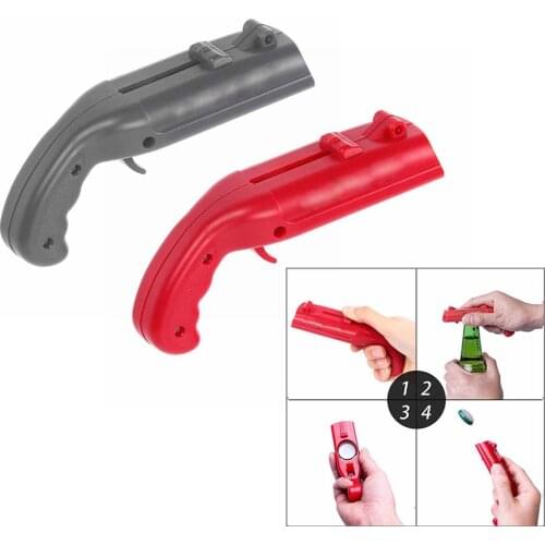 Creative Can Opener Cap Launcher Gun Shape Bar Tool Drink Opening Shooter Beer Bottle Opener Kitchen Gadget Set tool