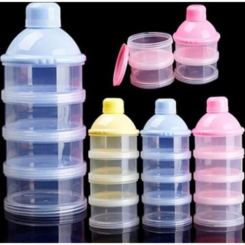 1PCs Portable Milk Powder Formula Dispenser Food Container Feeding Box for Baby Kids Toddler Four Grid Baby Food Storage Box