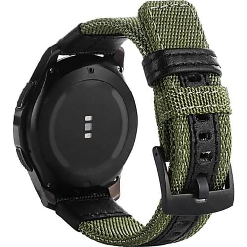 Strap For Samsung Galaxy watch 3 46mm band gear s3 Frontier Classic nylon 22mm 20mm WatchWoven Nylon Band for 20mm 22mm Wrist