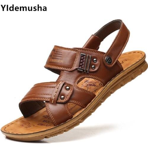 Men PU Sandals Gladiators Casual Roman Shoes Outside Breathable Mens Beach Sandals 2020 New Summer Comfortable Light Sandalias