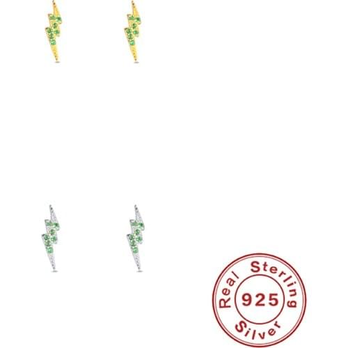 Canner Double Lightning Stud Earring For Women 2021 Fashion Piercing Sterling 925 Silver Pendientes Plata 925 Luxury Earrings