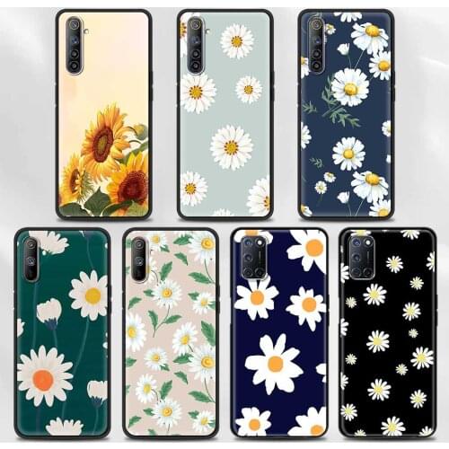 Pretty Summer Sunflower Floral Cellphone For Realme GT Neo 8 7 6 Q2 Pro 7i Q2i C25 C21 C20 C15 C11 C3 V15 V13 X50 5G Fundas Case