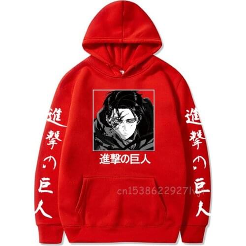 Anime Attack On Titan Hoodies Levi Ackerman Hooded Swearshirts Women Men Unisex Aesthetic HipHop Pullovers Sweatshirt Clothes