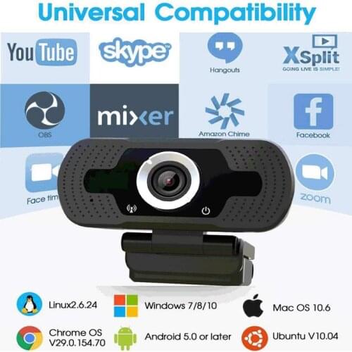 USB Webcam 1080P 85° wide angle HD Wecam W/Microphone 2MP 30FPS Webcam HD Plug play for Laptop PC Computer Audio YouTube Live