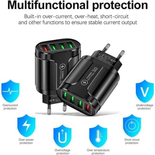 Quick Charger 3.0 USB Charger For Samsung IPhone 12 Pro Max 11 Xr Xiaomi Mi 10 Tablet QC 3.0 Fast Wall Charger EU Plug Adapte