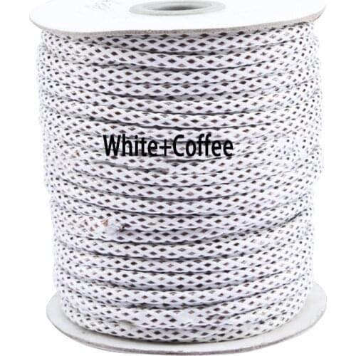 50yds/roll+3.5mm White+Coffee Korea Polyester Core Waxed Wax Cord Thread+Jewelry Accessories Bracelet String Necklace Rope Cords