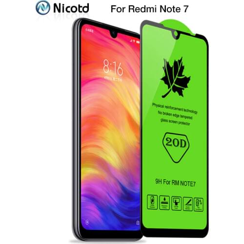 20D Full Tempered Glass For Redmi Note 7 Pro Screen Protector For Redmi 7 Protective Glass on Red 7A Tempered Glass Full Glue
