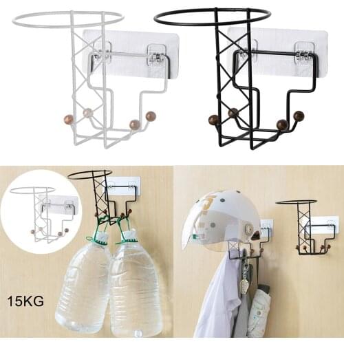 Iron Wall Mounted Helmet Display Holder Hook Stand Rack Cap Wall Holder Hanger Jacket Hats Storage Display Hanger