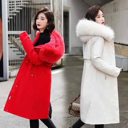 Winter Women Jacket Thick Removable Lining Hooded 2021 Winter Coat Women Wadded Jacket Long Parkas Jaqueta Feminina