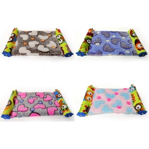 2 Size Color Random Warm Heart Fluffy Small Animal Sugar Glider Squirrel Hanging Hammock Hamster Cage Chipmunks Sleeping Nest