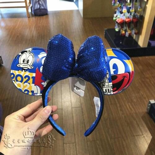 2021 Official Disney Cartoon Series Cute Mickey Minnie Hair Band Hair Accessory Kawaii Kid Gift