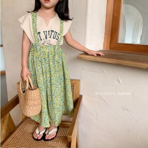 2021 new style girls printed skirt summer fashion cotton girls skirt girls clothes