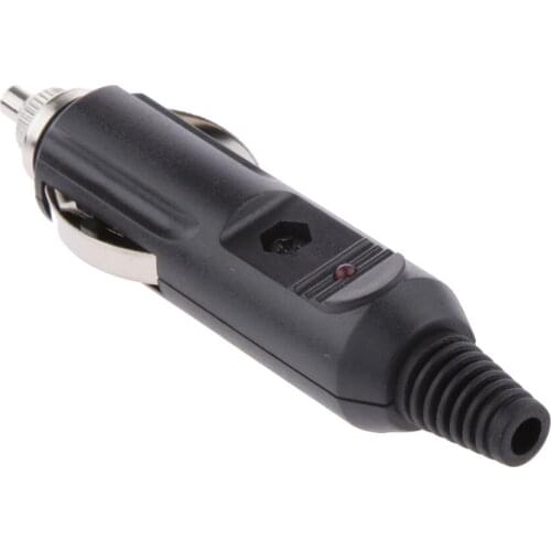 2x 12V Male Car Cigarette Lighter Socket Plug Connector Adapter Fused LED