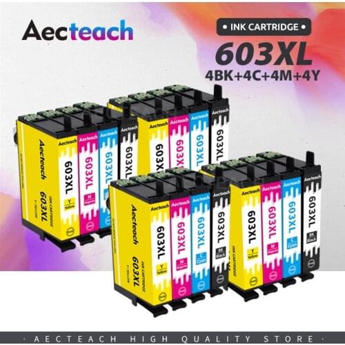 Aecteach new T603XL Compatible For Epson 603XL Ink Cartridge for Epson Printer XP-2100 XP-2105 XP-3100 XP-3105 XP-4100 XP-4105