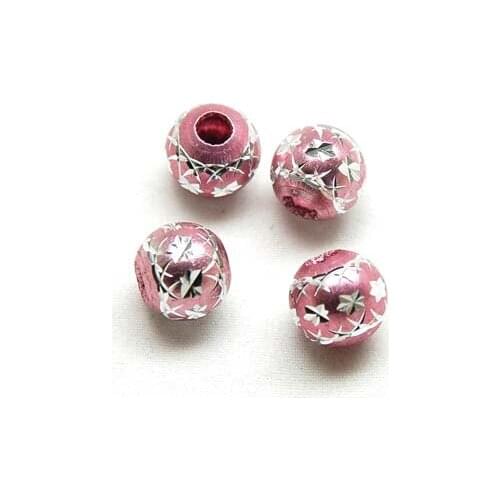 Aluminium Round Beads 12mm ,Pink