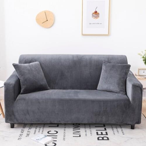 Plush sofa cover Solid color sofa cover 1/2/3/4 seat sofa cover Elastic spandex tightly wrapped sofa cover