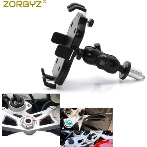 ZORBYZ Black Motorcycle Phone Holder In Fork Stem Mount Bracket Navigation Bracket For Yamaha YZF R1 2002-2017 R6 2006-2017