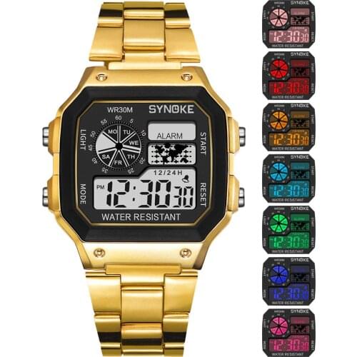 Children Watches Colorful luminous Waterproof Electronic Sport Watch Digital Wristwatches Men Clock