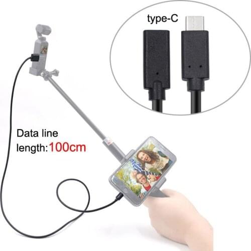 DJI OSMO POCKET Handheld Gimbal Full Function Connect Type-c Phone Extension Cable USB Charging Cable Black length 1M